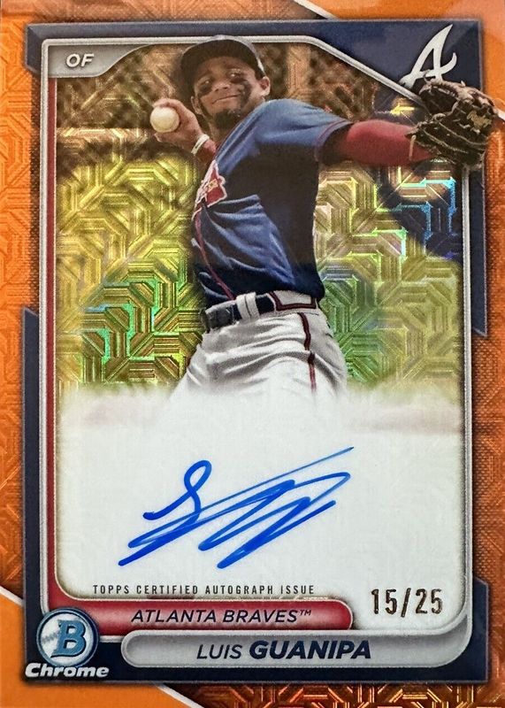Luis Guanipa 2024 Bowman Mega Box #BMA-LG Chrome Prospect Auto - Orange Refractor /25 RAW