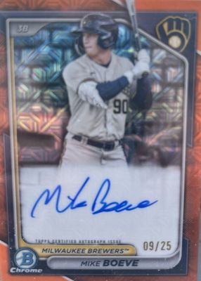 2024 Bowman Mega Box #BMA-MB Chrome Prospect Auto - Orange Refractor /25