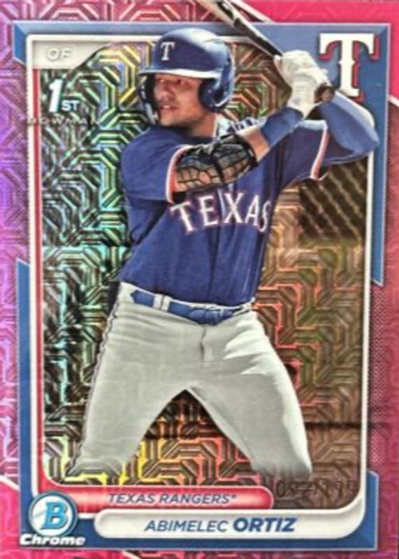 Abimelec Ortiz 2024 Bowman Mega Box #BCP-16 Chrome Prospects - Pink Refractor /199 (1st) RAW