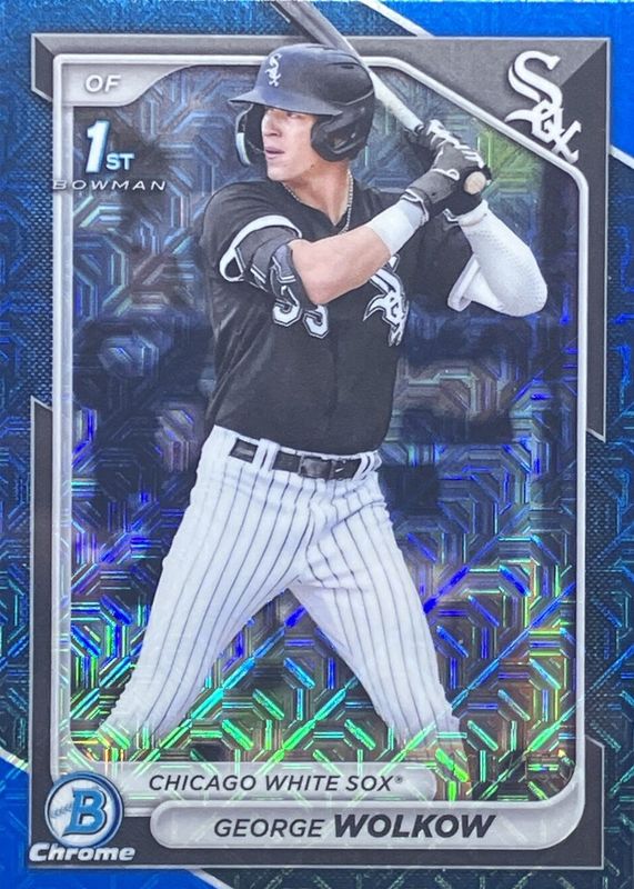 George Wolkow 2024 Bowman Mega Box #BCP-144 Chrome Prospects - Blue Refractor /150 (1st) PSA 10