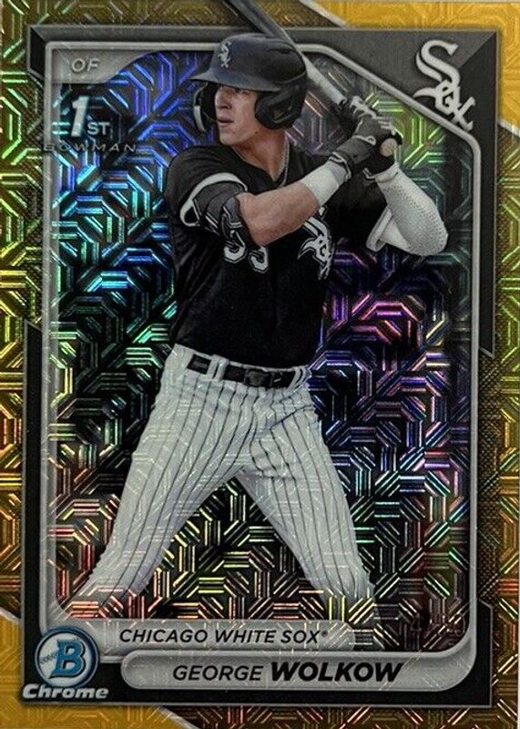 George Wolkow 2024 Bowman Mega Box #BCP-144 Chrome Prospects - Gold Refractor /50 (1st) RAW