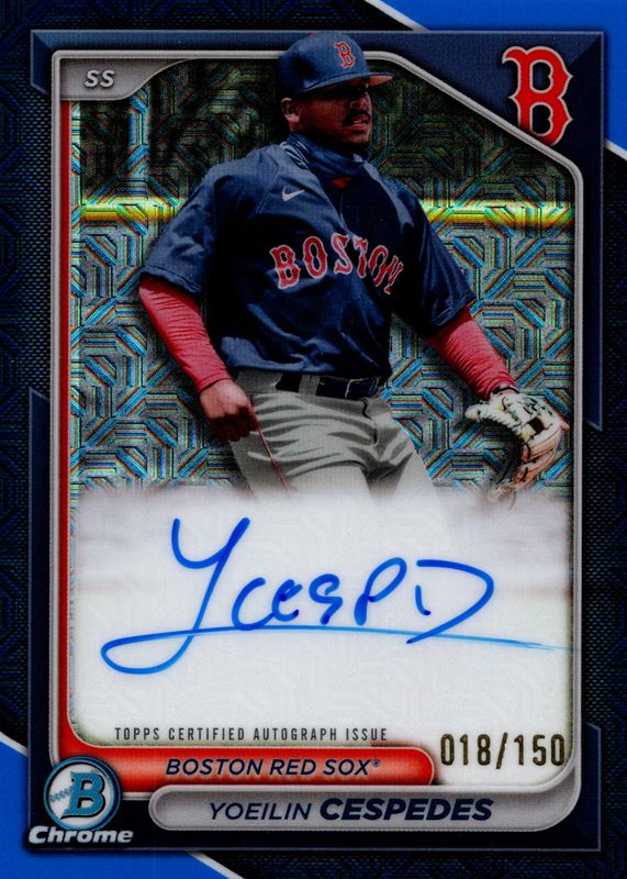 Yoeilin Cespedes 2024 Bowman Mega Box #BMA-YC Chrome Prospect Auto - Blue Refractor /150 PSA 10