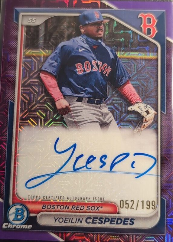 Yoeilin Cespedes 2024 Bowman Mega Box #BMA-YC Chrome Prospect Auto - Purple Refractor /199 PSA 10