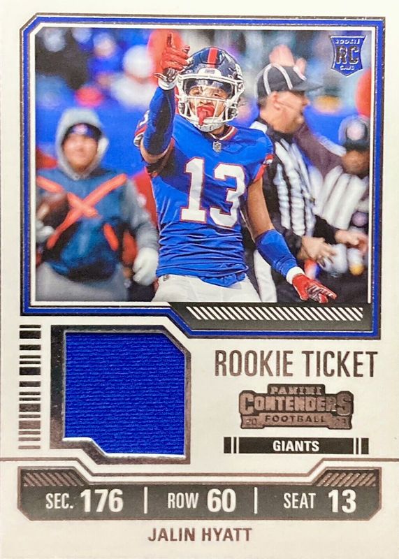 Jalin Hyatt 2023 Contenders #TS15 Rookie Ticket Swatches PSA 10