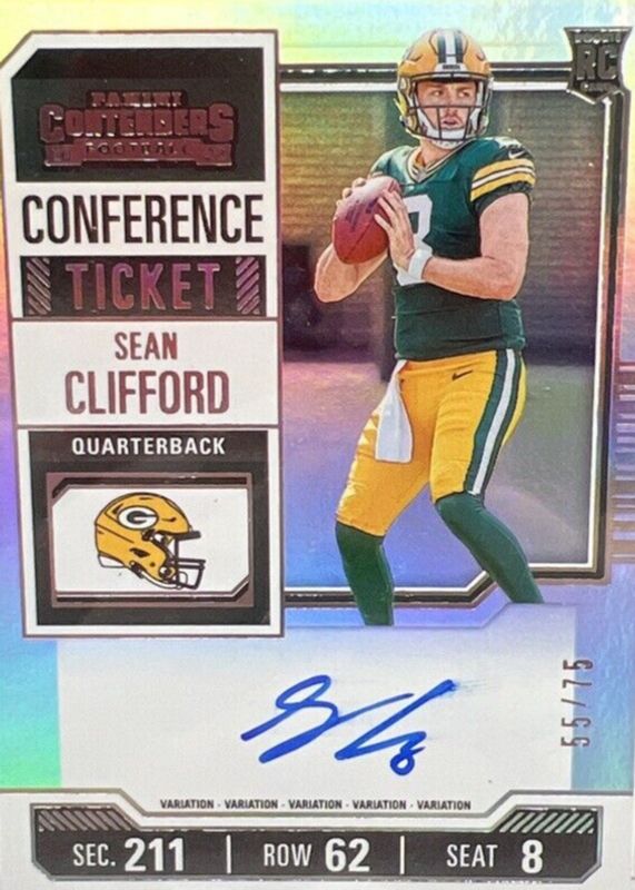 Sean Clifford 2023 Contenders #132 Rookie Ticket Auto Variation - Conference Ticket /75 Rookie PSA 9