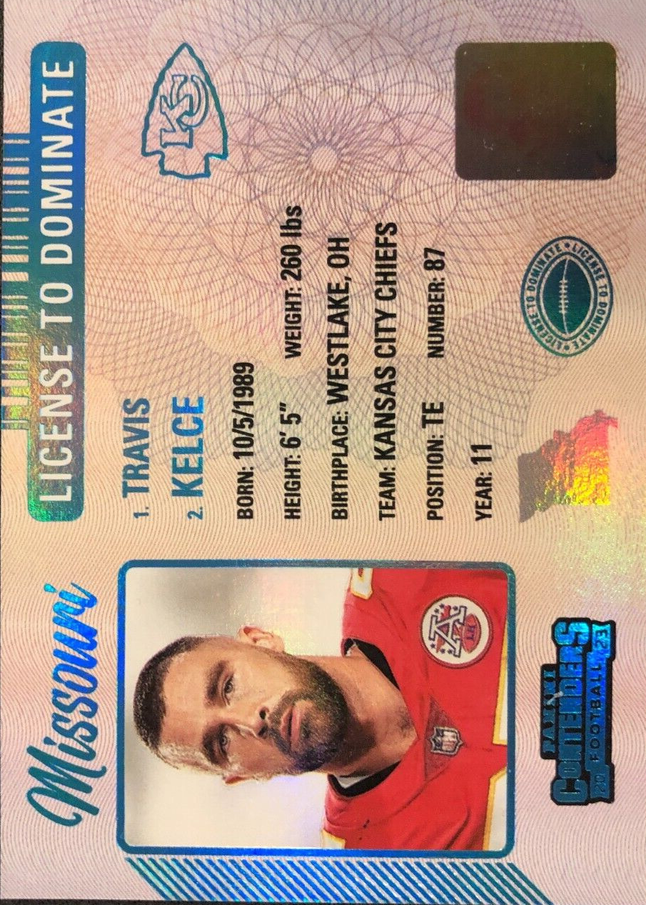 Travis Kelce 2023 Contenders #17 License to Dominate /(SSP) Price