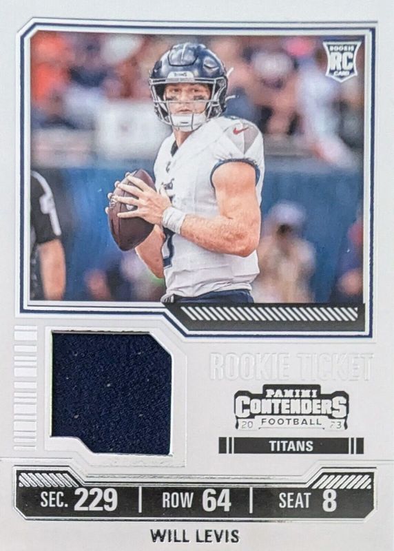 Will Levis 2023 Contenders #TS40 Rookie Ticket Swatches PSA 10