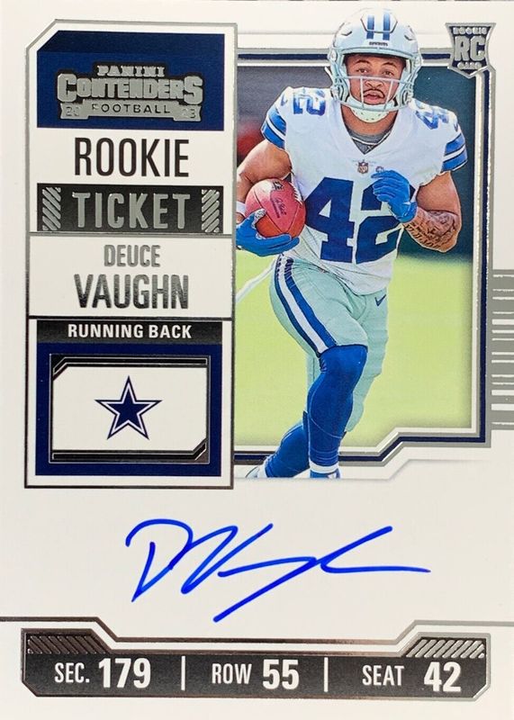 Deuce Vaughn 2023 Contenders #108 Rookie Ticket Auto Rookie RAW