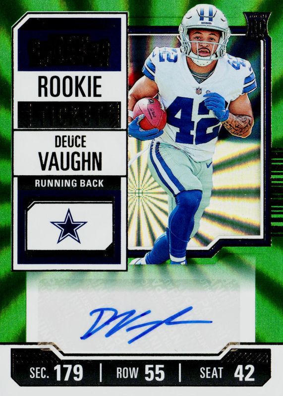 Deuce Vaughn 2023 Contenders #108 Rookie Ticket Auto - Opening Kickoff Ticket SGC 10