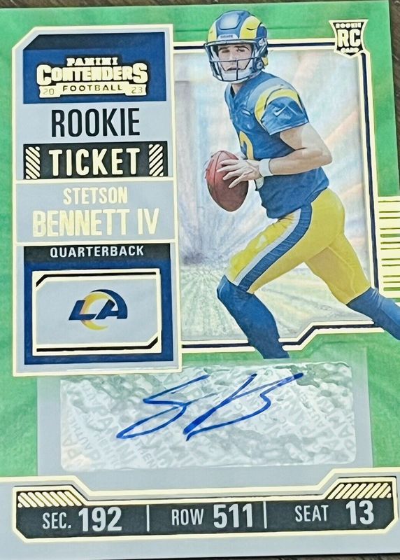 Stetson Bennett IV 2023 Contenders #133 Rookie Ticket Auto - Opening Kickoff Ticket Rookie SGC 10