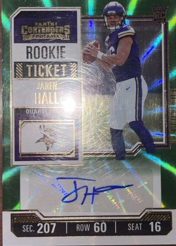 Jaren Hall 2023 Contenders #116 Rookie Ticket Auto - Opening Kickoff Ticket Rookie PSA 9