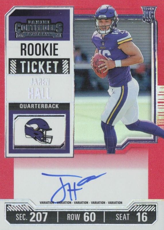 Jaren Hall 2023 Contenders #116 Rookie Ticket Auto Variation - Red Zone Ticket Rookie SGC 9.5