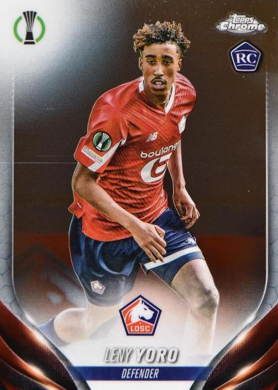 Leny Yoro 2023 Topps Chrome UEFA Club Competitions #154 Base Rookie RAW