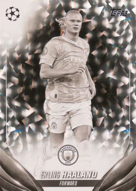 Erling Haaland 2023 Topps Chrome UEFA Club Competitions #39 Black Refractor /10 RAW