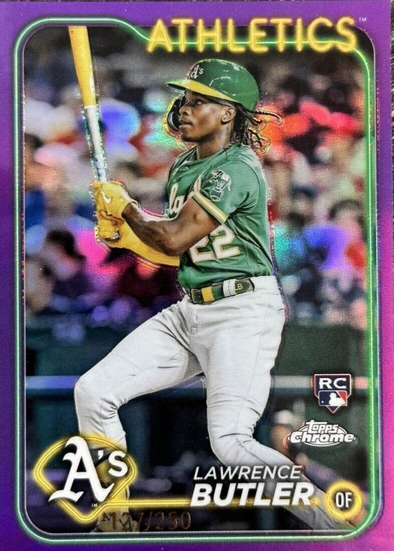 Lawrence Butler 2024 Topps Chrome #5 Purple Refractor /250 Rookie RAW