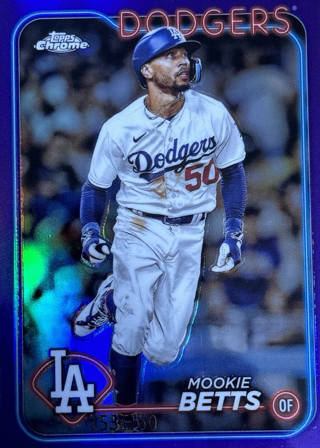 Mookie Betts 2024 Topps Chrome #296 Purple Refractor /250 Price