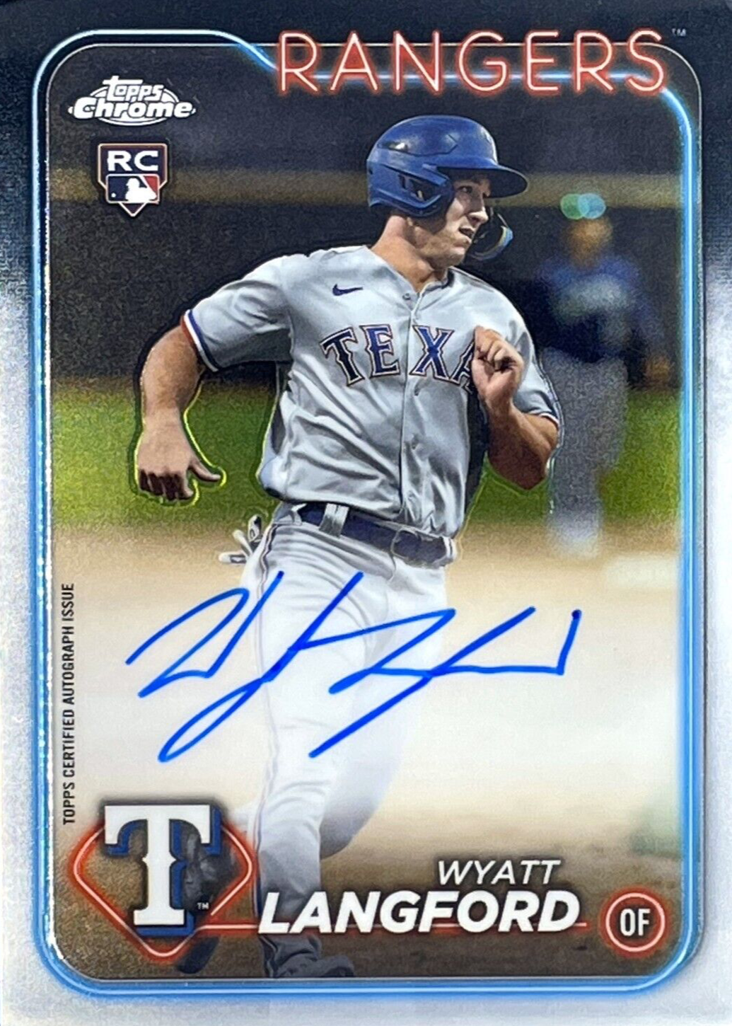 Wyatt Langford 2024 Topps Chrome #RA-WL Rookie Autographs Price 