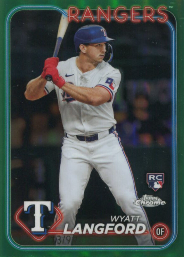 Wyatt Langford 2024 Topps Chrome #122 Green Refractor /99 Price 