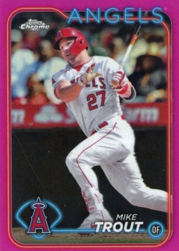 Mike Trout 2024 Topps Chrome #200 Pink Refractor SGC 9.5