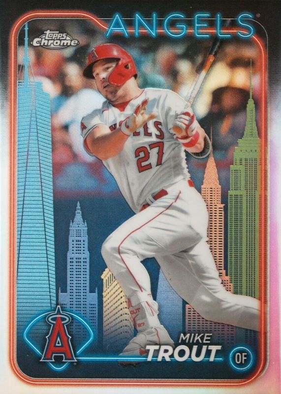 Mike Trout 2024 Topps Chrome #200 Big Apple Refractor /(SSP) BGS 9.5