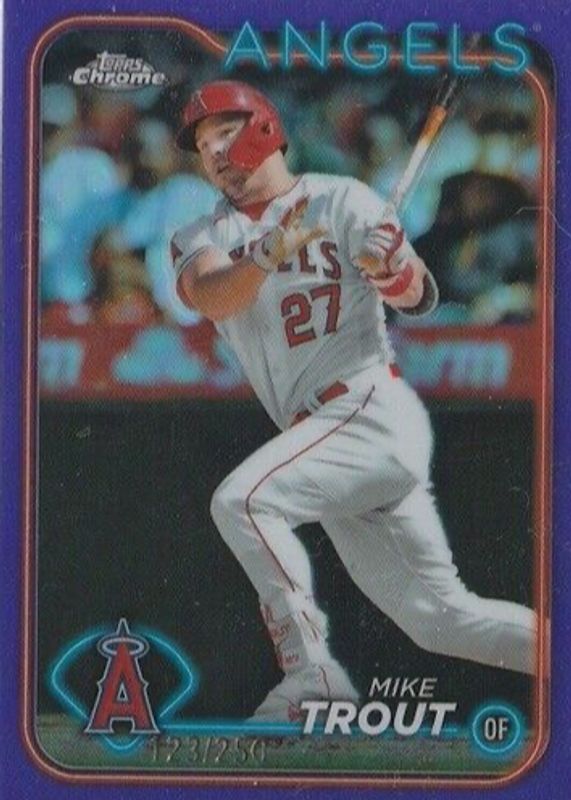 Mike Trout 2024 Topps Chrome #200 Purple Refractor /250 SGC 10