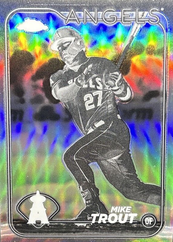 Mike Trout 2024 Topps Chrome #200 Negative Refractor SGC 9.5