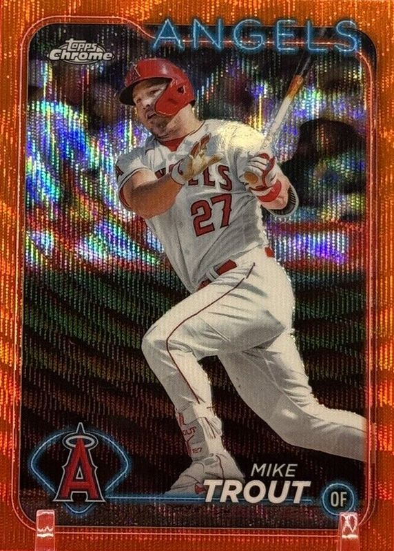 Mike Trout 2024 Topps Chrome #200 Orange Wave Refractor /25 BGS 9.5