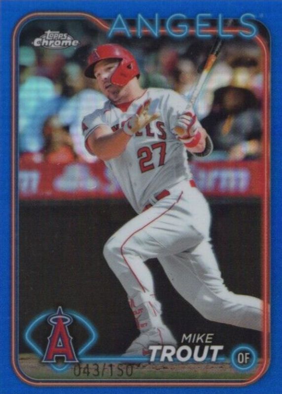 Mike Trout 2024 Topps Chrome #200 Blue Refractor /150 RAW