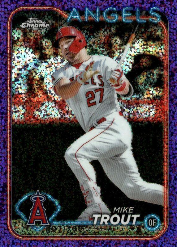 Mike Trout 2024 Topps Chrome #200 Purple Speckle Refractor /299 BGS 10 PRISTINE