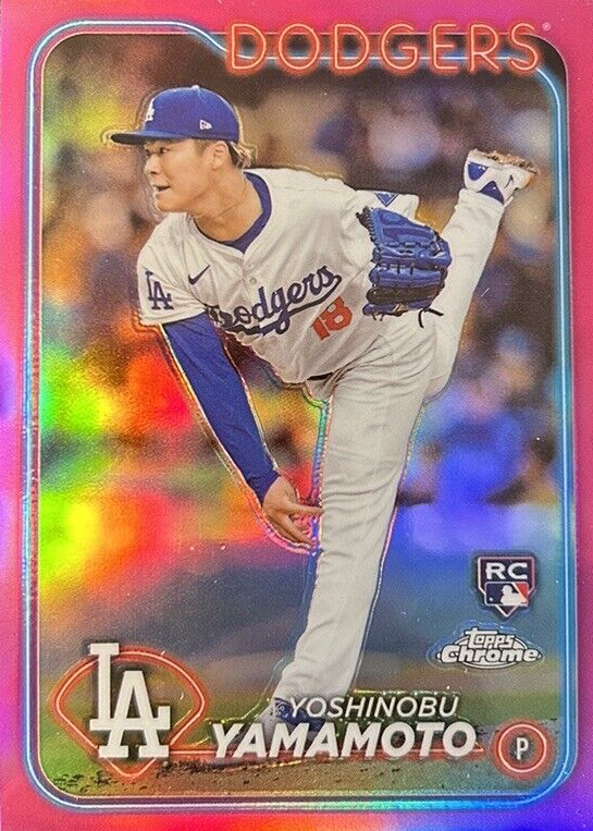 Yoshinobu Yamamoto 2024 Topps Chrome #18 Pink Refractor Price