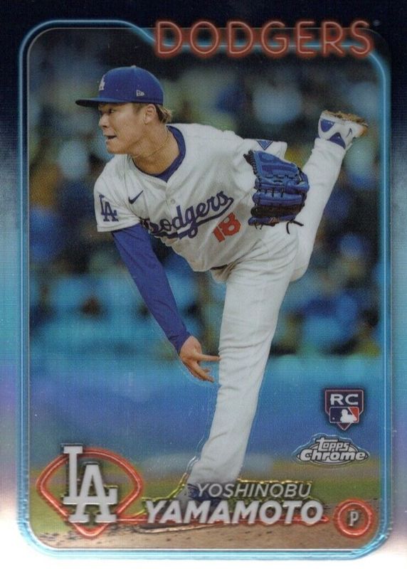 Yoshinobu Yamamoto 2024 Topps Chrome #18 Refractor Rookie SGC 9.5