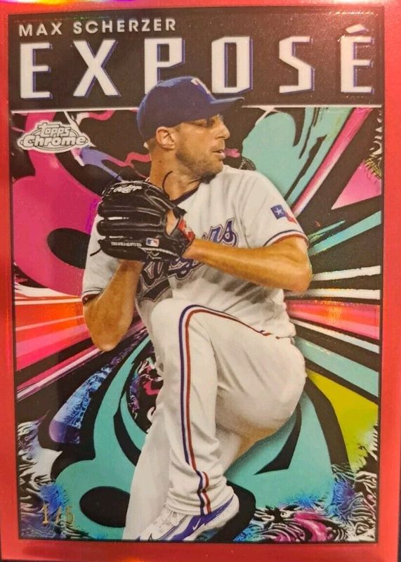 Max Scherzer 2024 Topps Chrome #TCE-18 Expose - Red Refractor /5 RAW