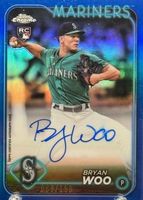 Bryan Woo 2024 Topps Chrome #RA-BWO Rookie Autographs - Blue 