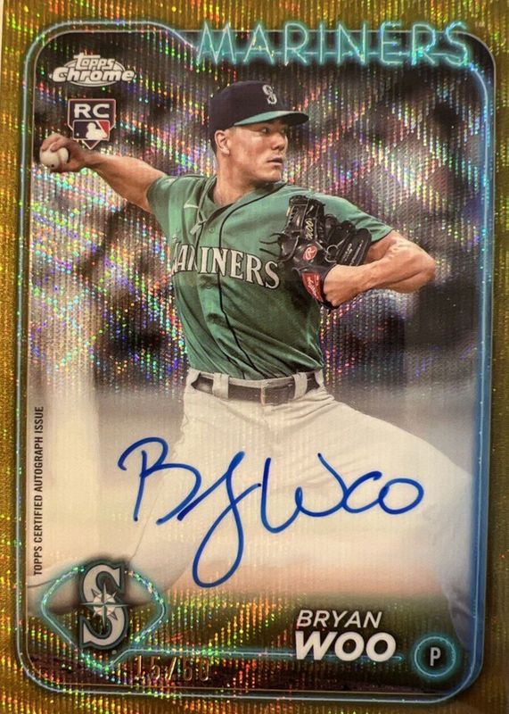 2024 Topps Chrome #RA-BWO Rookie Autographs - Gold Wave Refractor /50