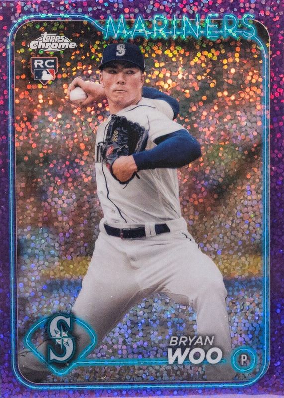 Bryan Woo 2024 Topps Chrome #172 Purple Speckle Refractor /299 Rookie BGS 9.5