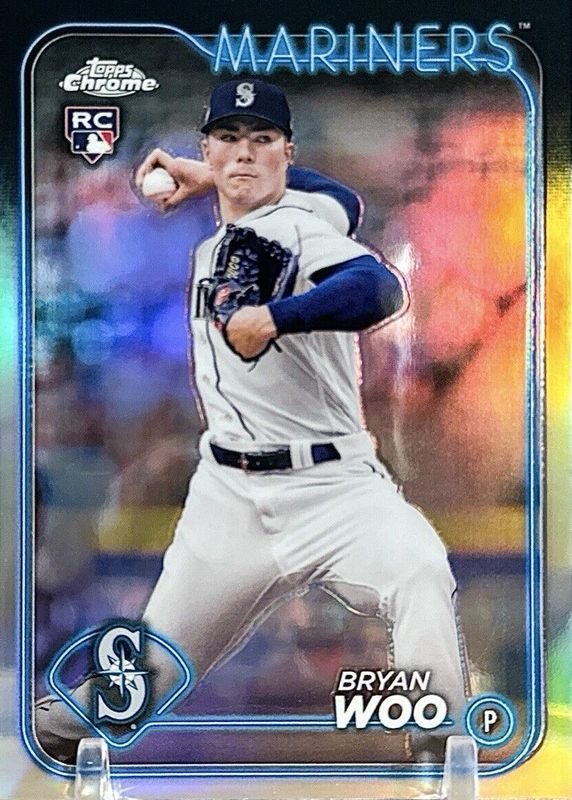 Bryan Woo 2024 Topps Chrome #172 Refractor Rookie RAW