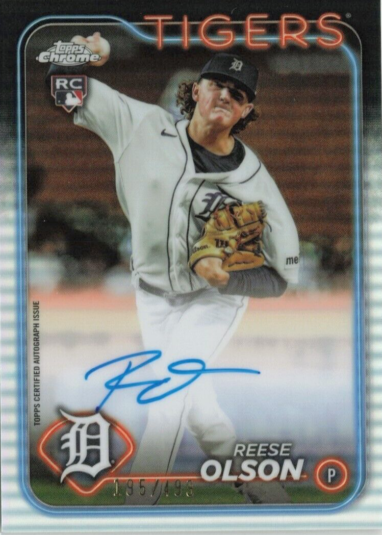 Reese Olson 2024 Topps Chrome #RA-RO Rookie Autographs - Refractor 