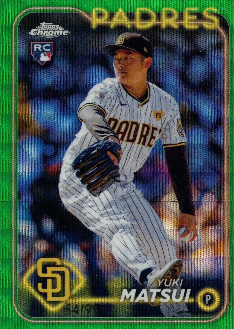 Yuki Matsui 2024 Topps Chrome #116 Green Wave Refractor /99