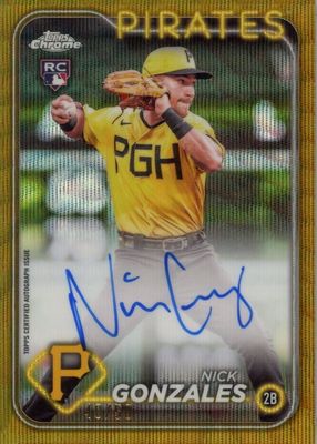 Nick Gonzales 2024 Bowman #CRA-NG Chrome Rookie Auto - Orange 
