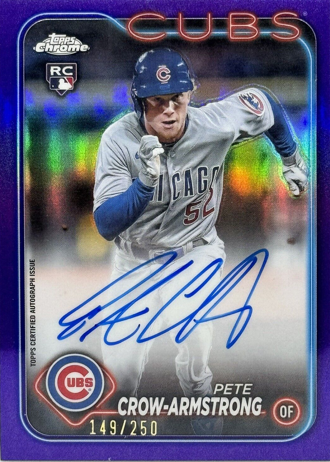 Pete Crow-Armstrong 2024 Topps Chrome #RA-PC Rookie Autographs