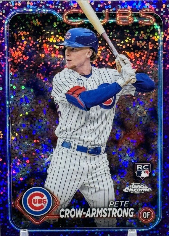 Pete Crow-Armstrong 2024 Topps Chrome #16 Purple Speckle Refractor /299 Rookie PSA 10