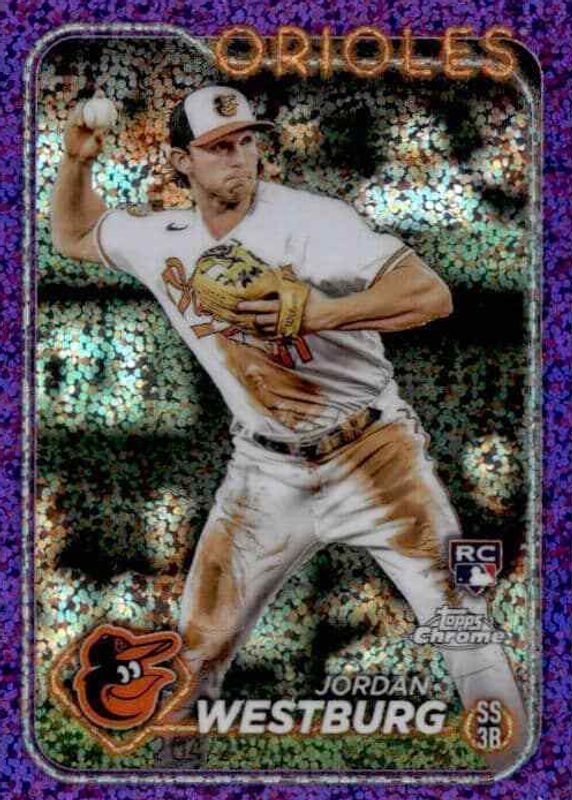 Jordan Westburg 2024 Topps Chrome #277 Purple Speckle Refractor /299 Rookie PSA 9