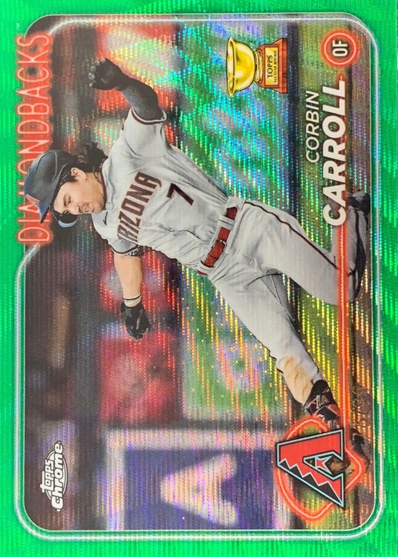 Corbin Carroll 2024 Topps Chrome #267 Green Wave Refractor /99 RAW