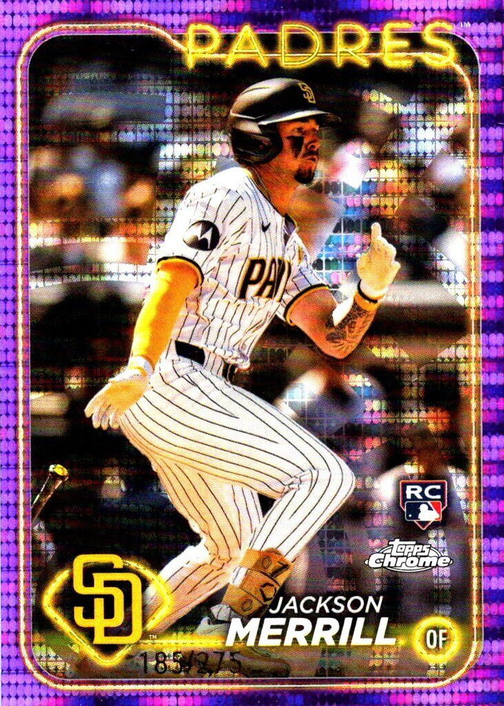 Jackson Merrill 2024 Topps Chrome #207 Purple Sonar Refractor /275