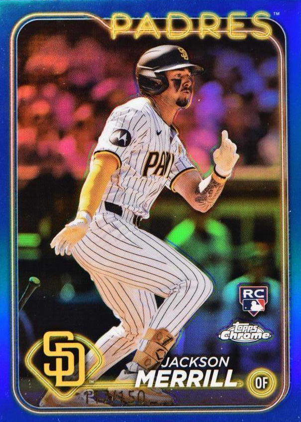 Jackson Merrill 2024 Topps Chrome #207 Blue Refractor /150 Price Guide -  Sports Card Investor