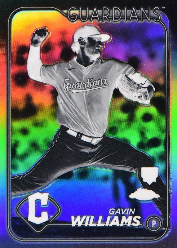 Gavin Williams 2024 Topps Chrome #15 Negative Refractor Rookie SGC 9.5