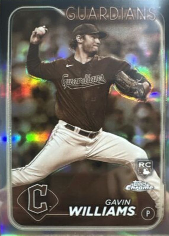 Gavin Williams 2024 Topps Chrome #15 Sepia Refractor Rookie SGC 9.5