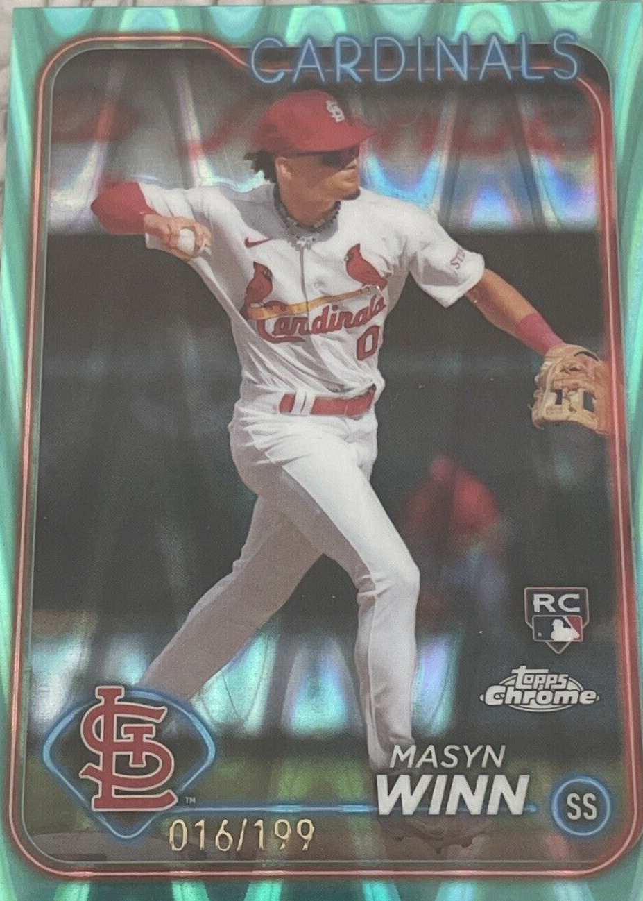 Masyn Winn 2024 Topps Chrome #189 Aqua Lava Refractor /199 Price 
