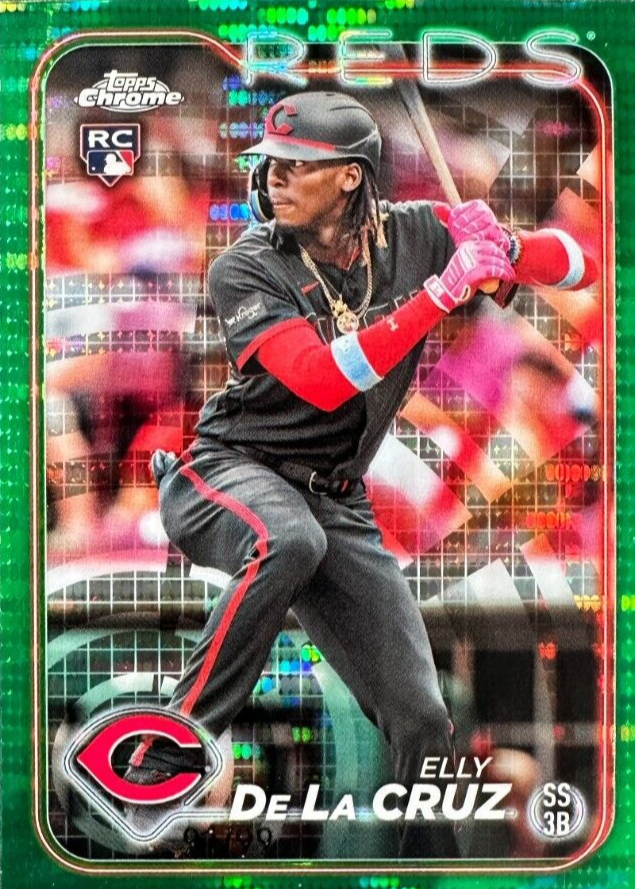 Elly De La Cruz 2024 Topps Chrome #44 Green Sonar Refractor Elly De La Cruz 2024 Topps Chrome #44 Green Sonar Refractor