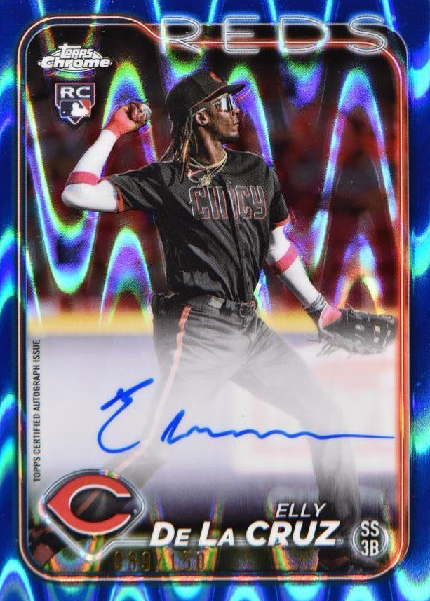 Topps Chrome ELLY DE LA CRUZ RC直筆150枚限定 PSA 10 ELLY DE LA CRUZ /150 BLUE ROOKIE ON CARD AUTO